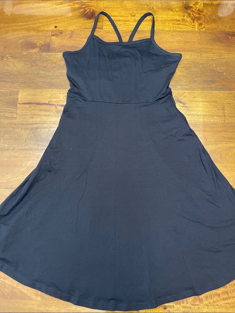 Classic Black Midi A-Line Strappy Dress
